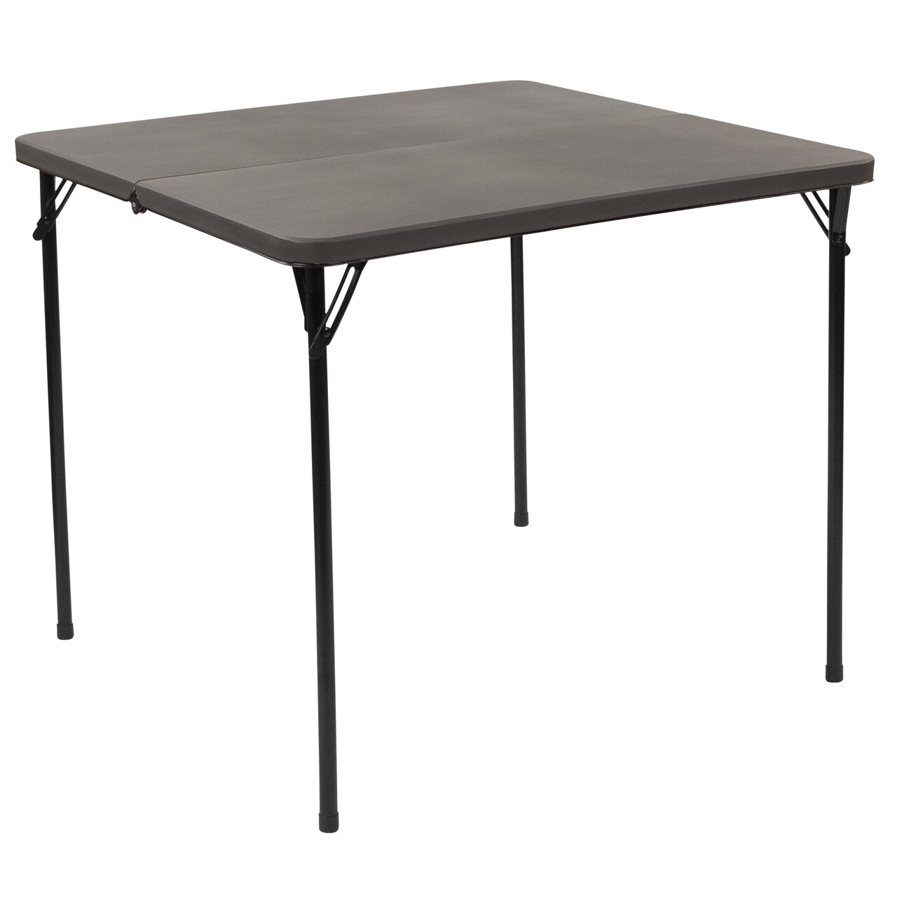 Emma and Oliver 2.83-Foot Square Bi-Fold Plastic Folding Table with Carrying Handle